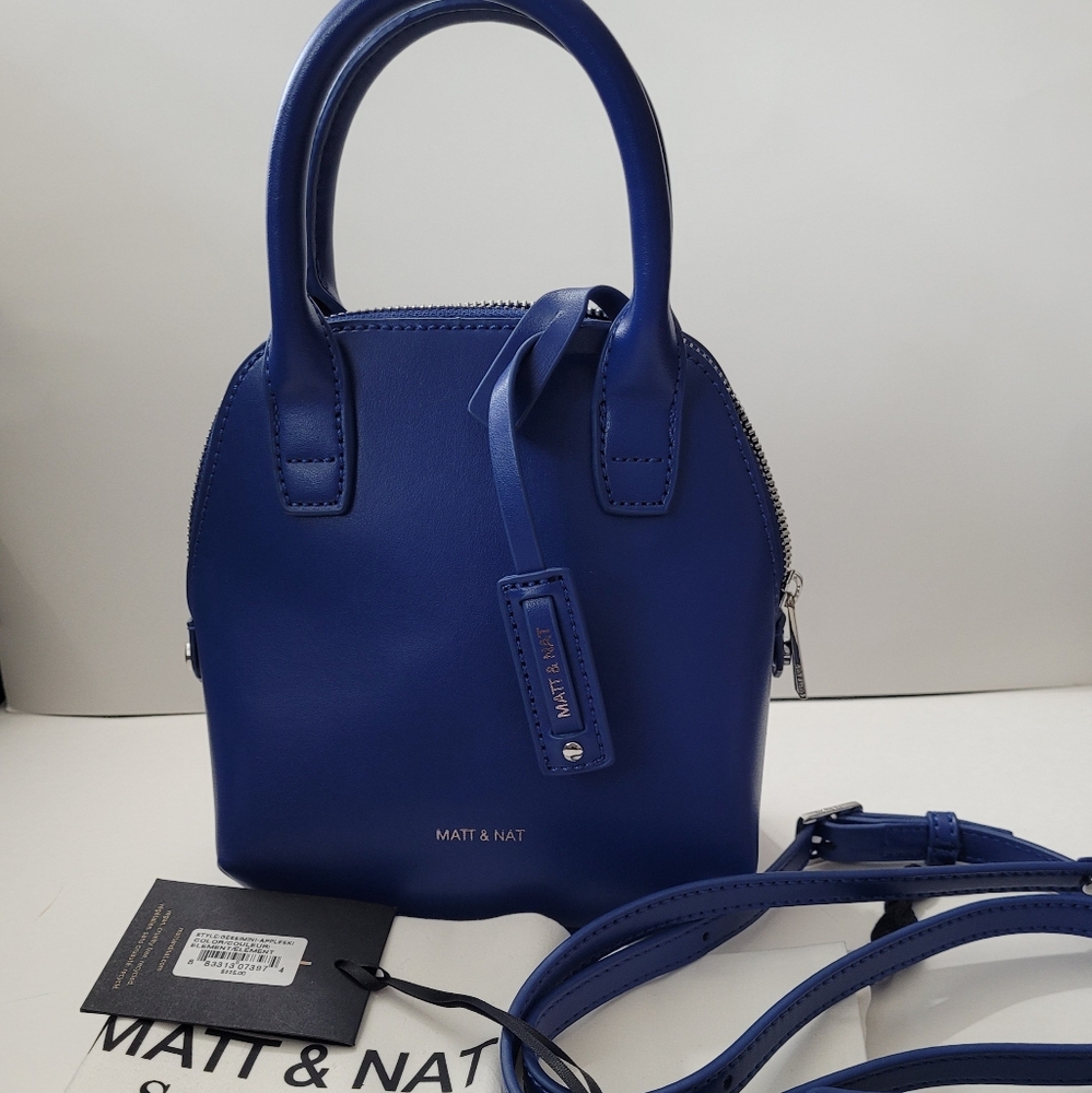 Matt & Nat Gessi Mini Blue Women's Small Satchel Crossbody Bag - Picture 13 of 15